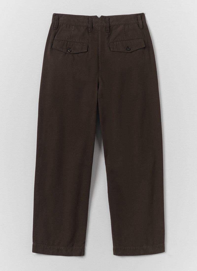 Bill Cotton Canvas Wide Leg Pants | Mahogany