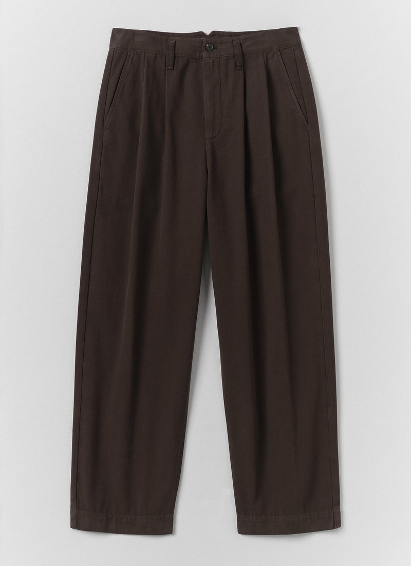 Bill Cotton Canvas Wide Leg Pants | Mahogany