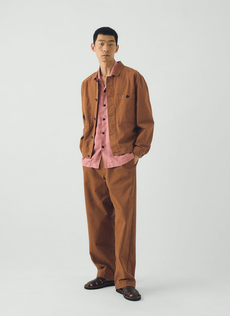 Jude Cotton Canvas Wide Leg Pants | Brown Anise