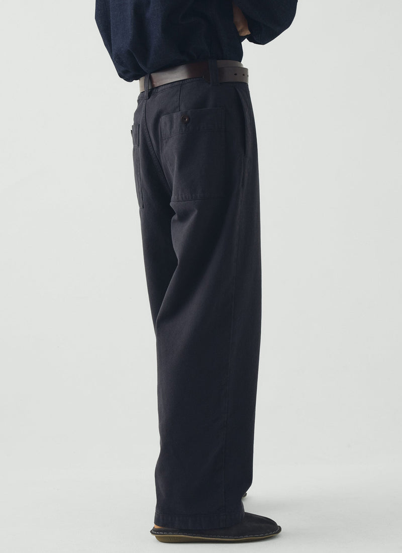 Jude Cotton Canvas Wide Leg Pants | Dark Steel