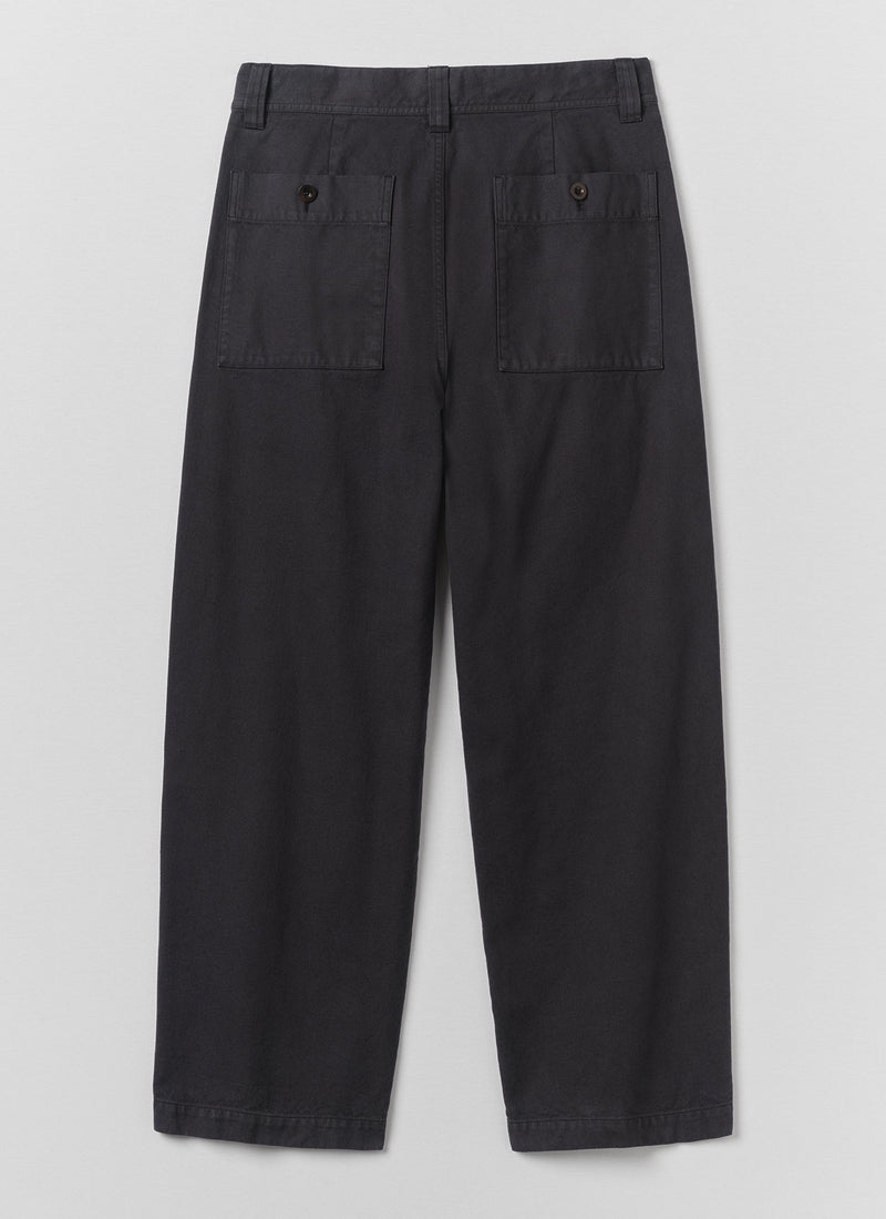 Jude Cotton Canvas Wide Leg Pants | Dark Steel