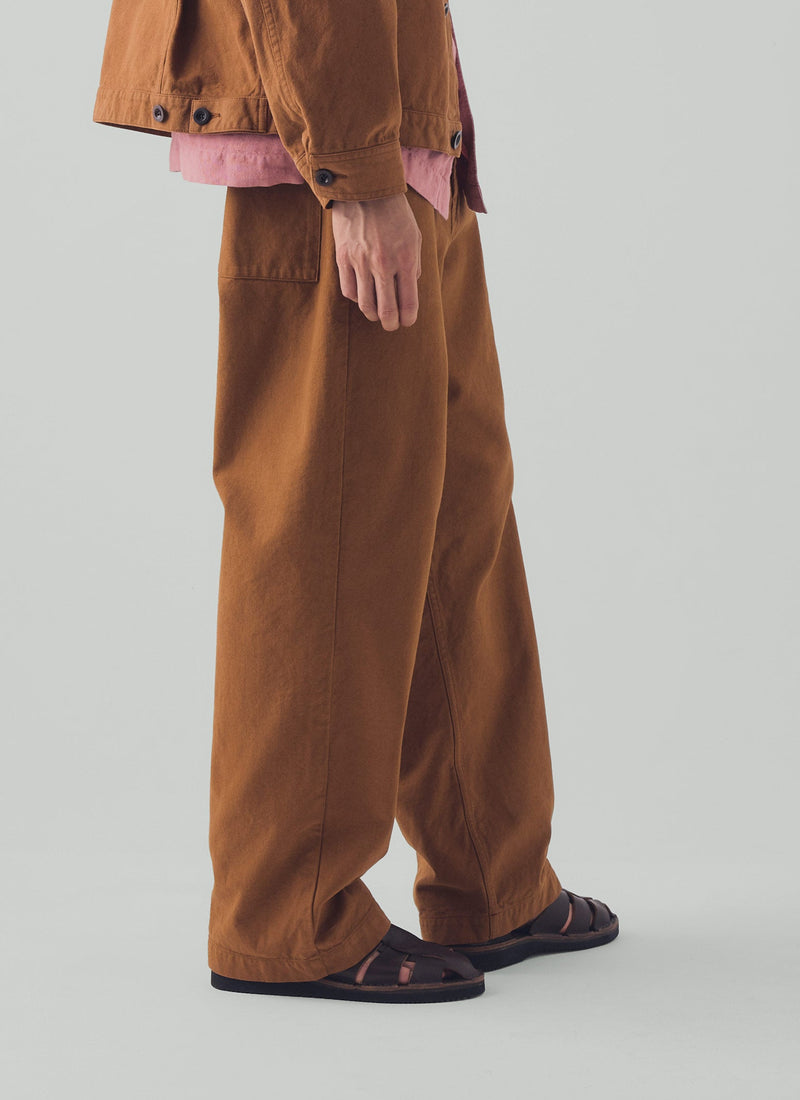 Jude Cotton Canvas Wide Leg Pants | Brown Anise