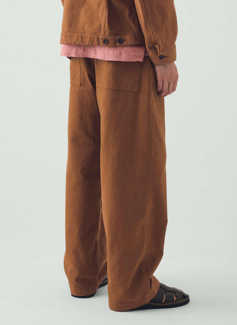 Jude Cotton Canvas Wide Leg Pants | Brown Anise