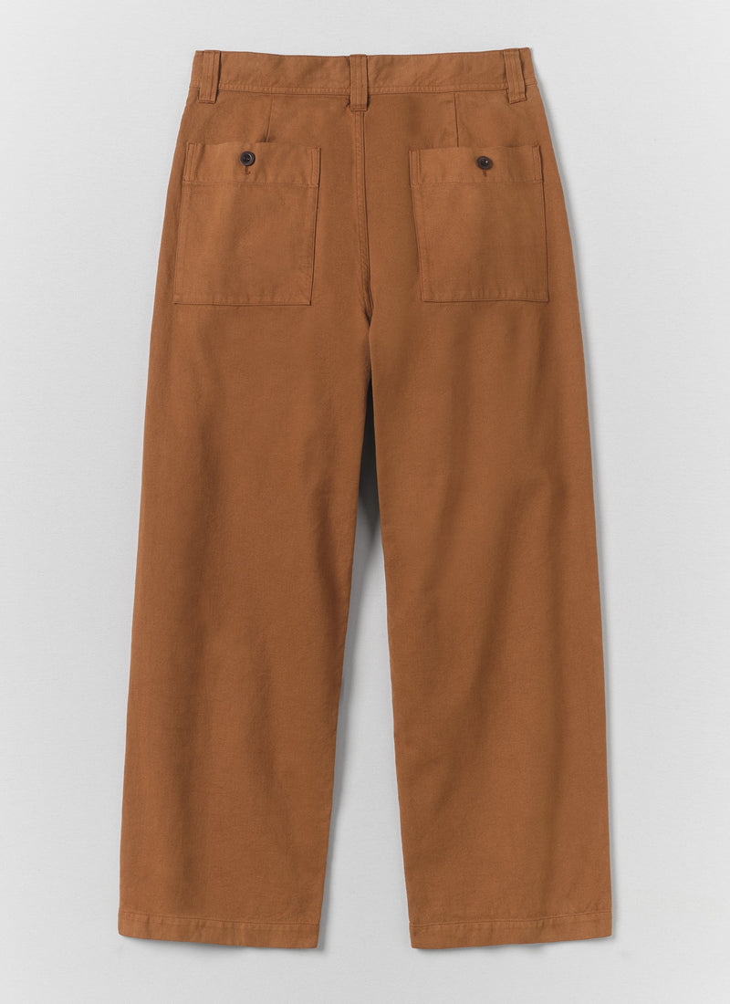 Jude Cotton Canvas Wide Leg Pants | Brown Anise
