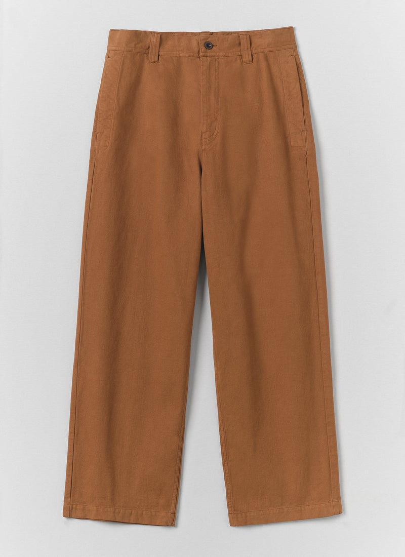 Jude Cotton Canvas Wide Leg Pants | Brown Anise
