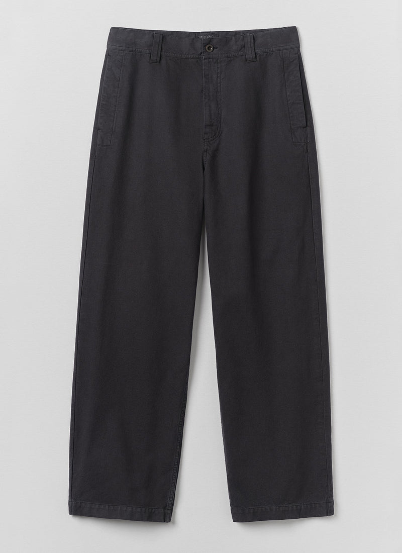 Jude Cotton Canvas Wide Leg Pants | Dark Steel