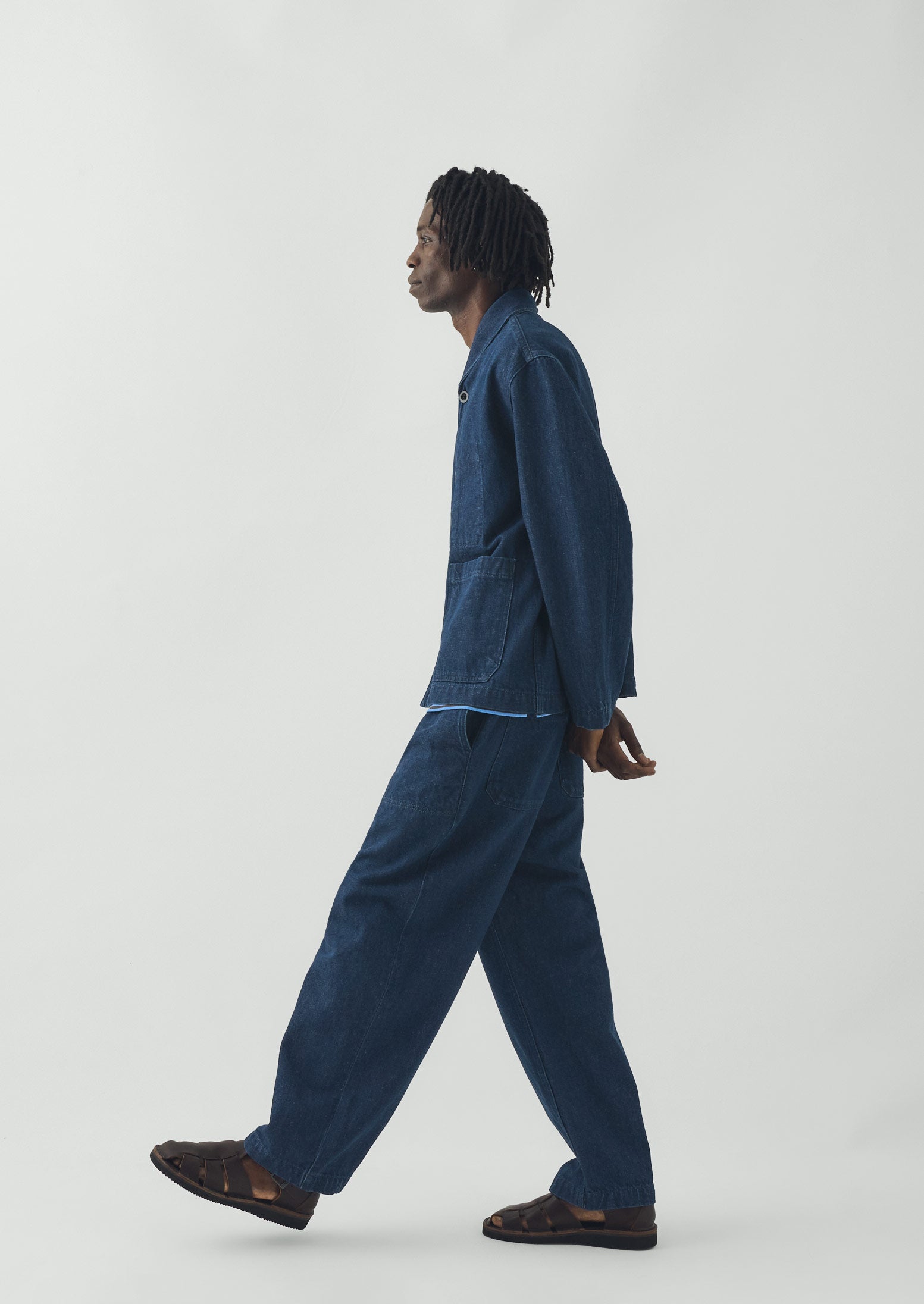 Gabriel Cotton Linen Denim Pants | Indigo | TOAST
