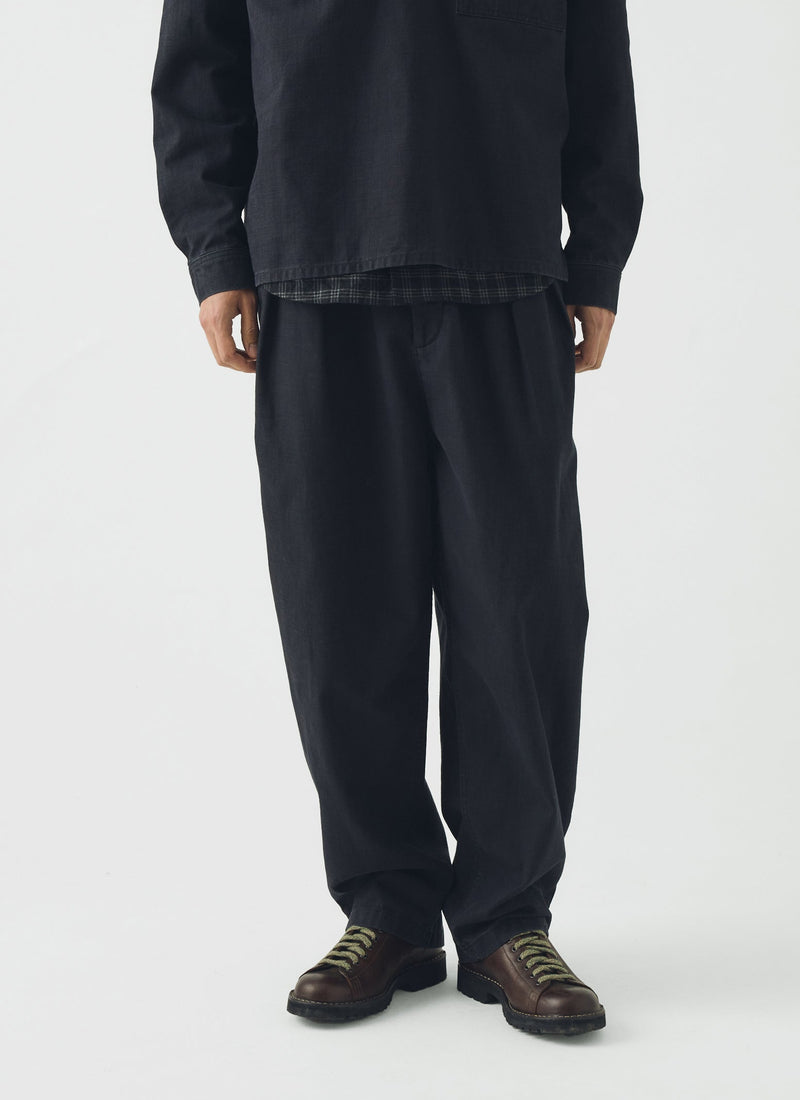 Casper Pigment Dye Cotton Pants | Blue Black
