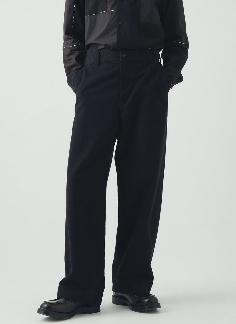Jude Brushed Cotton Pants | Navy