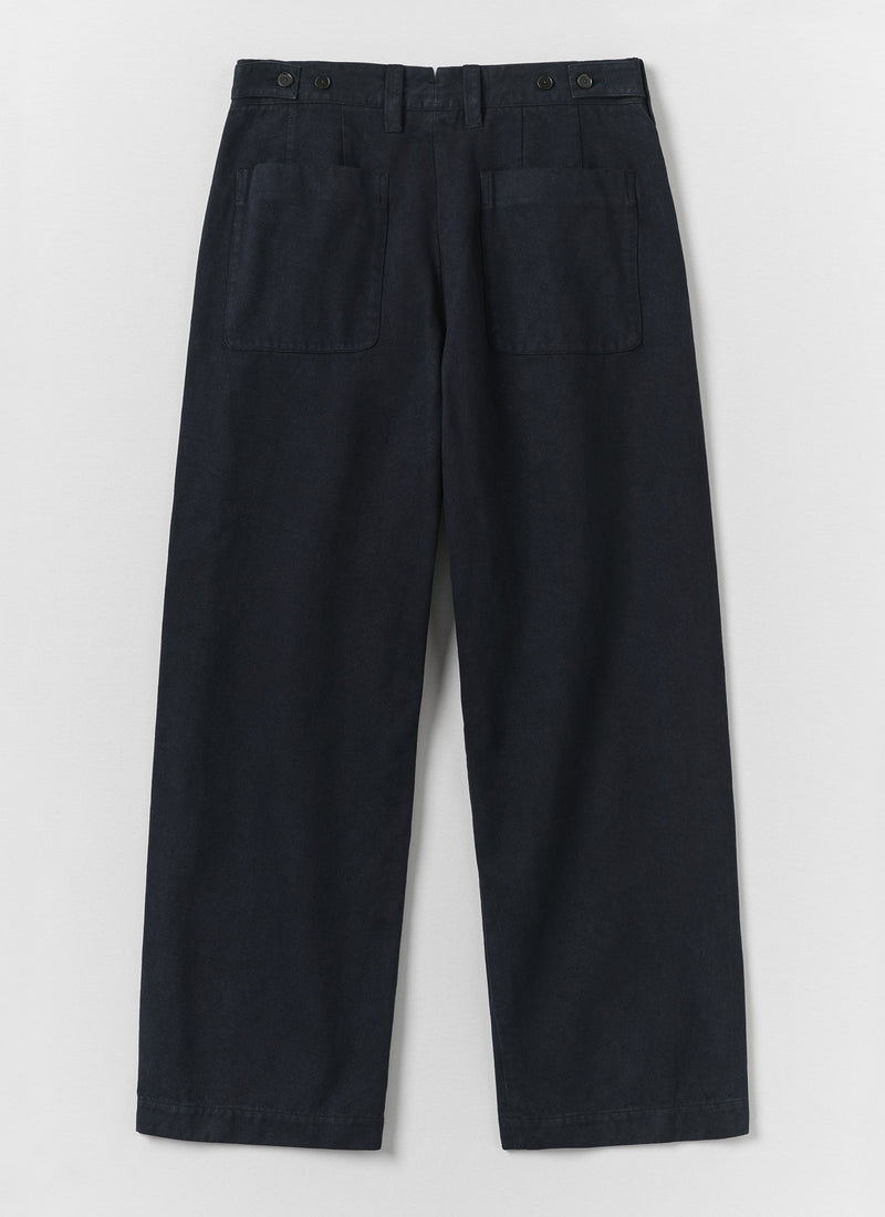 Jude Brushed Cotton Pants | Navy