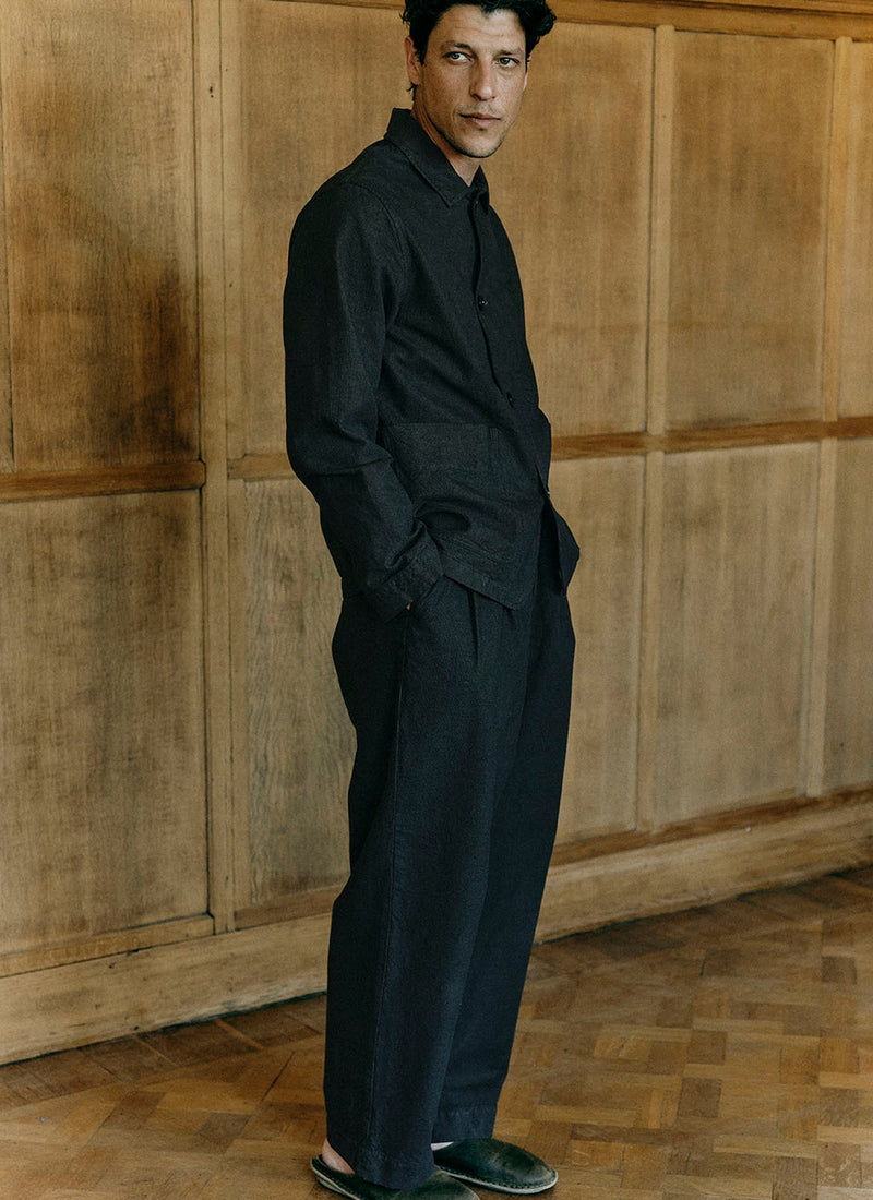 Bill Overdyed Micro Houndstooth Pants | Grey Olive
