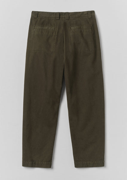Otto Cotton Herringbone Pleated Pants | Tent Green | TOAST