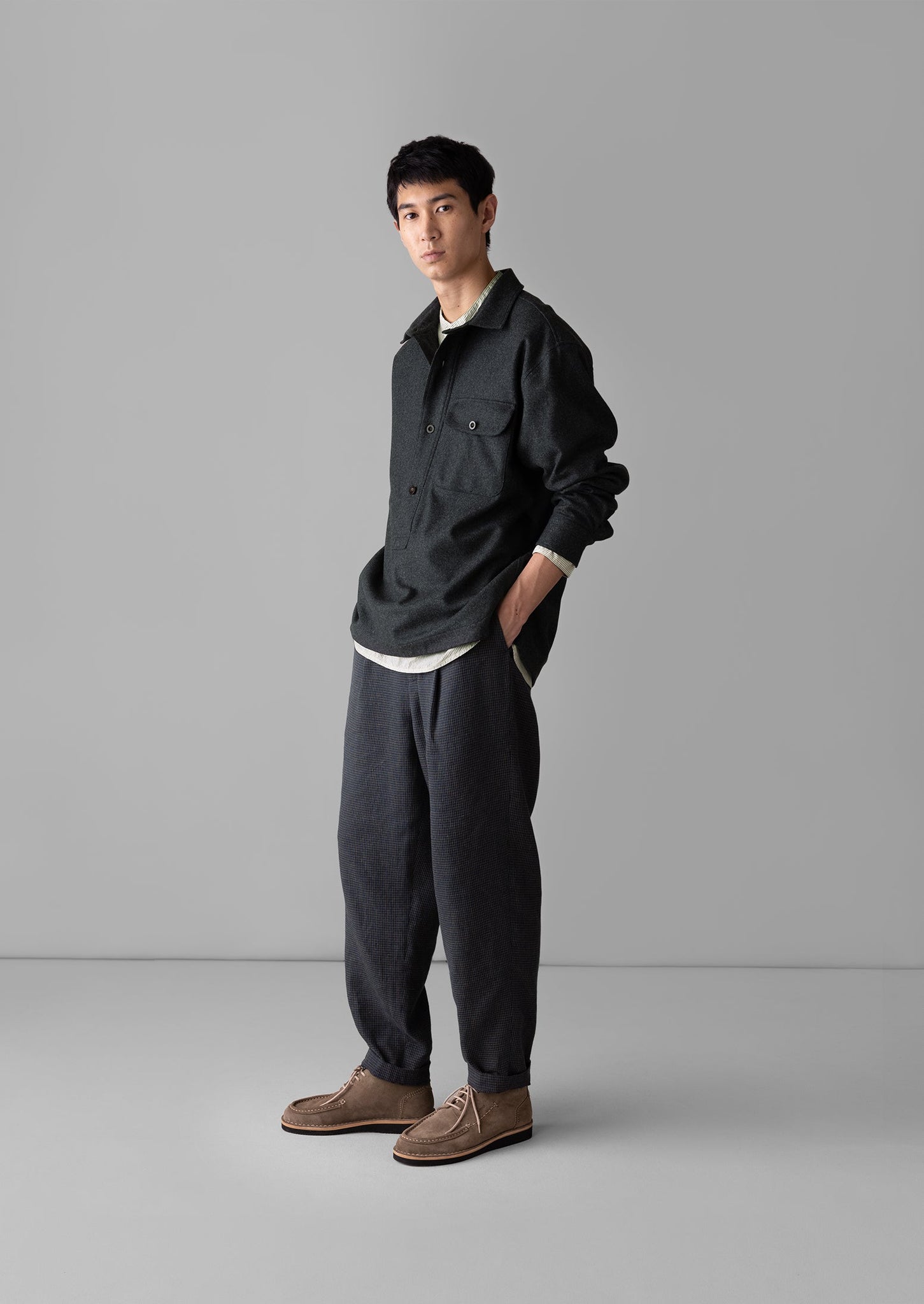 Wool Cashmere Overshirt | Charcoal