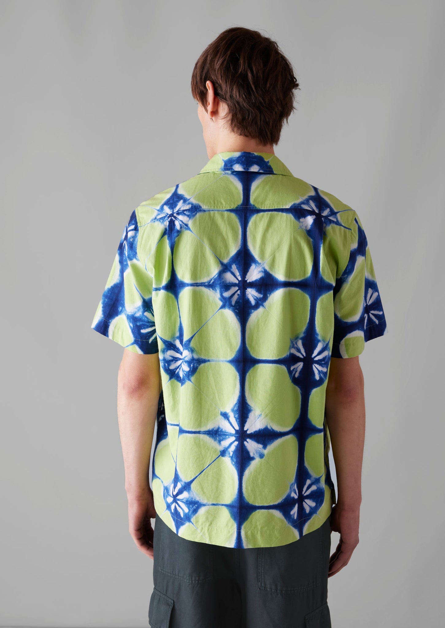 Clamp Dyed Short Sleeve Shirt | Lime Green