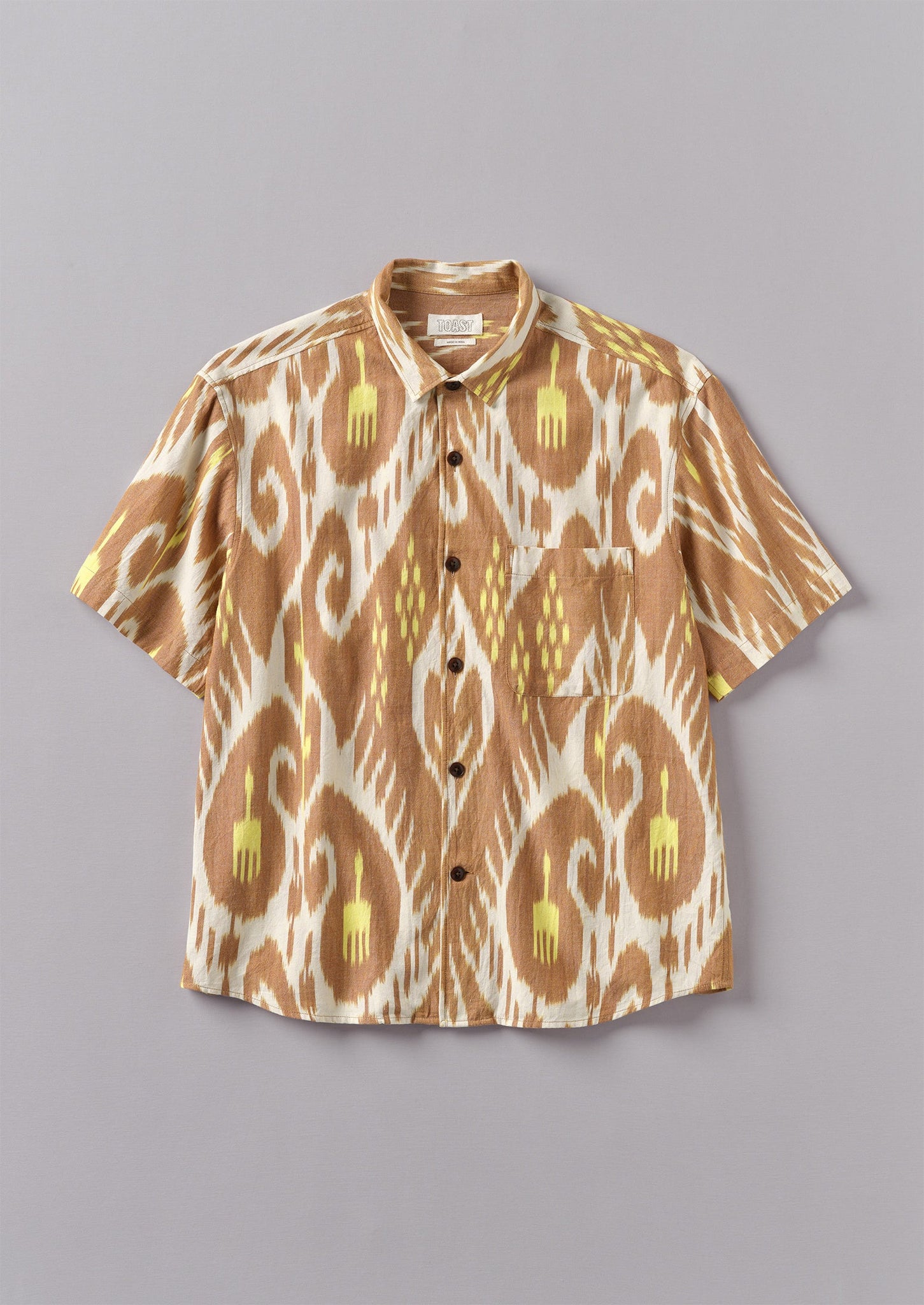 Dropped Shoulder Ikat Shirt | Brick