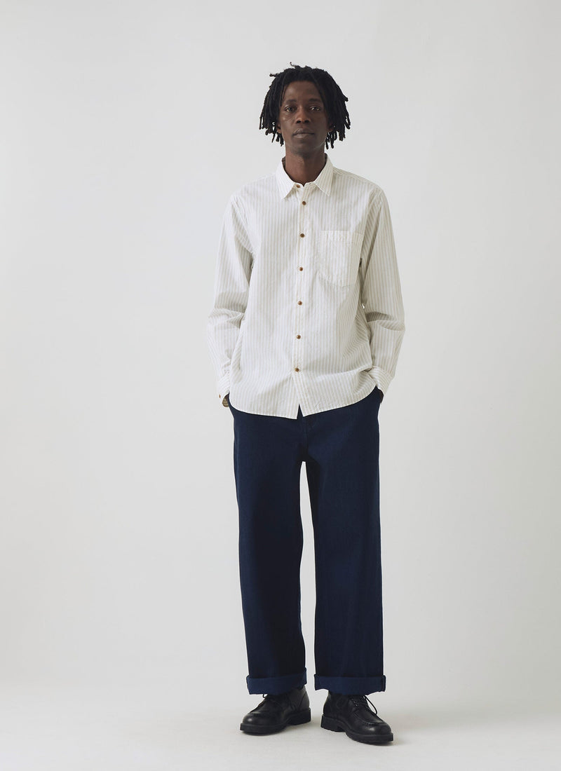 Jacquard Stripe Shirt | Shale Stone