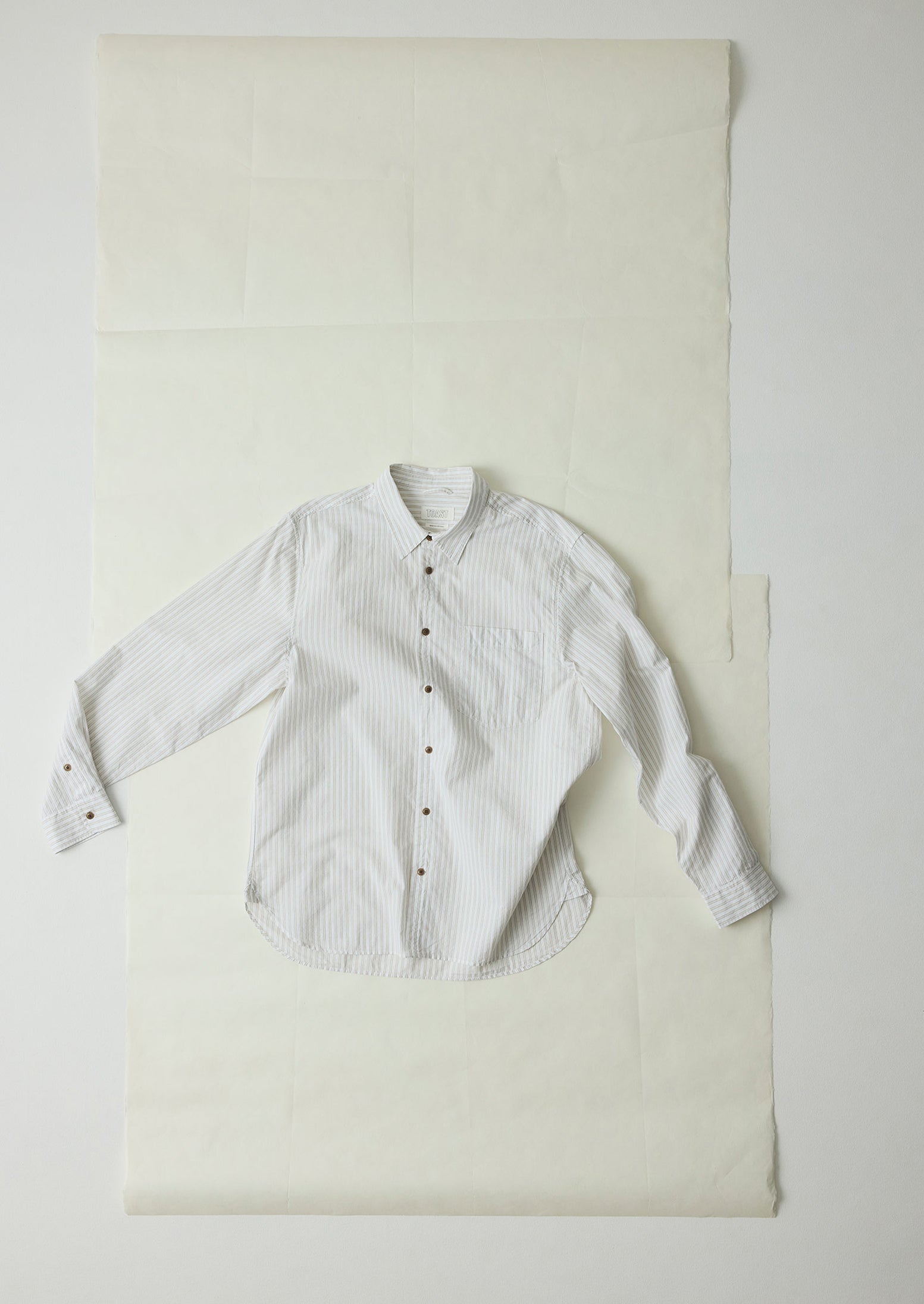 Jacquard Stripe Shirt | Shale Stone | TOAST