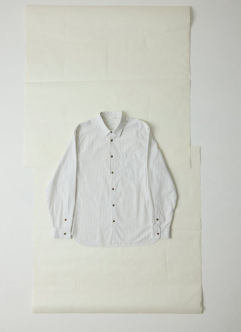 Jacquard Stripe Shirt | Shale Stone | TOAST