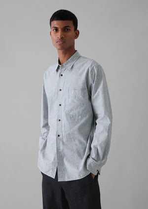 Chambray Cotton Linen Shirt | Charcoal