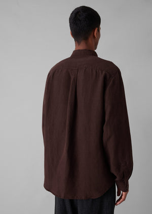 Garment Dyed Point Collar Shirt | Deep Burgundy