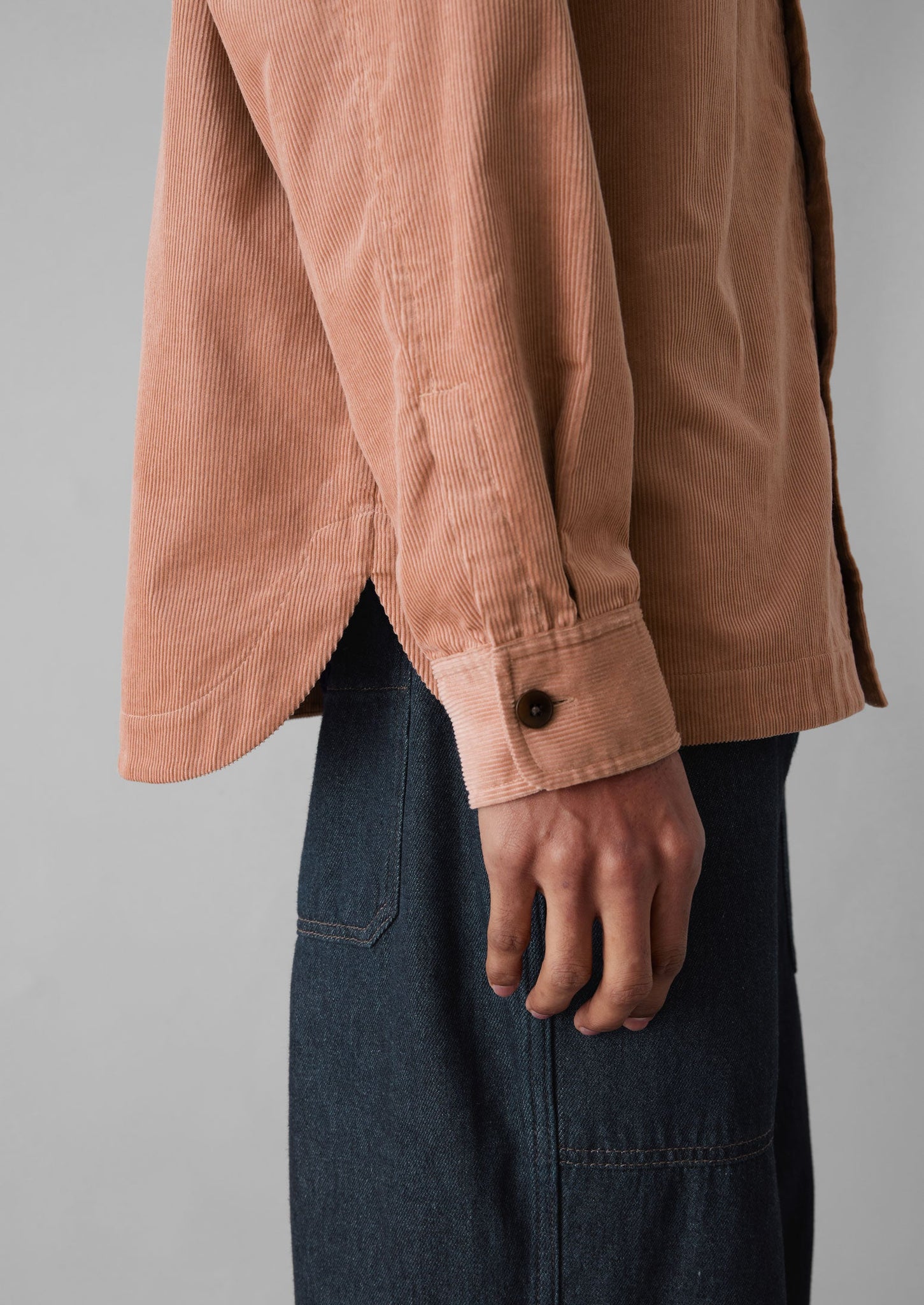 Point Collar Organic Cord Shirt | Rose Quartz