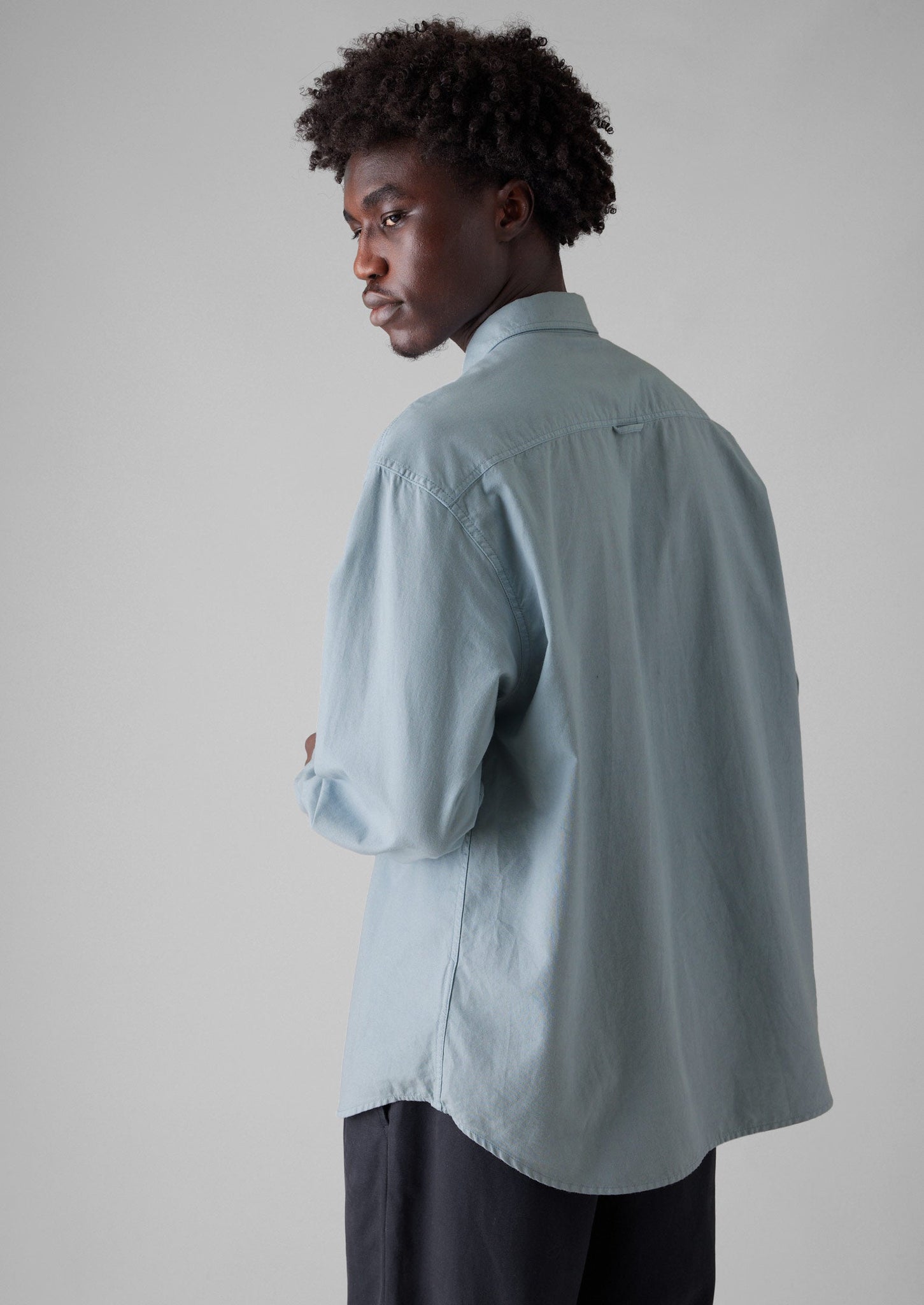 Garment Dyed Oxford Workwear Shirt | Mist Blue