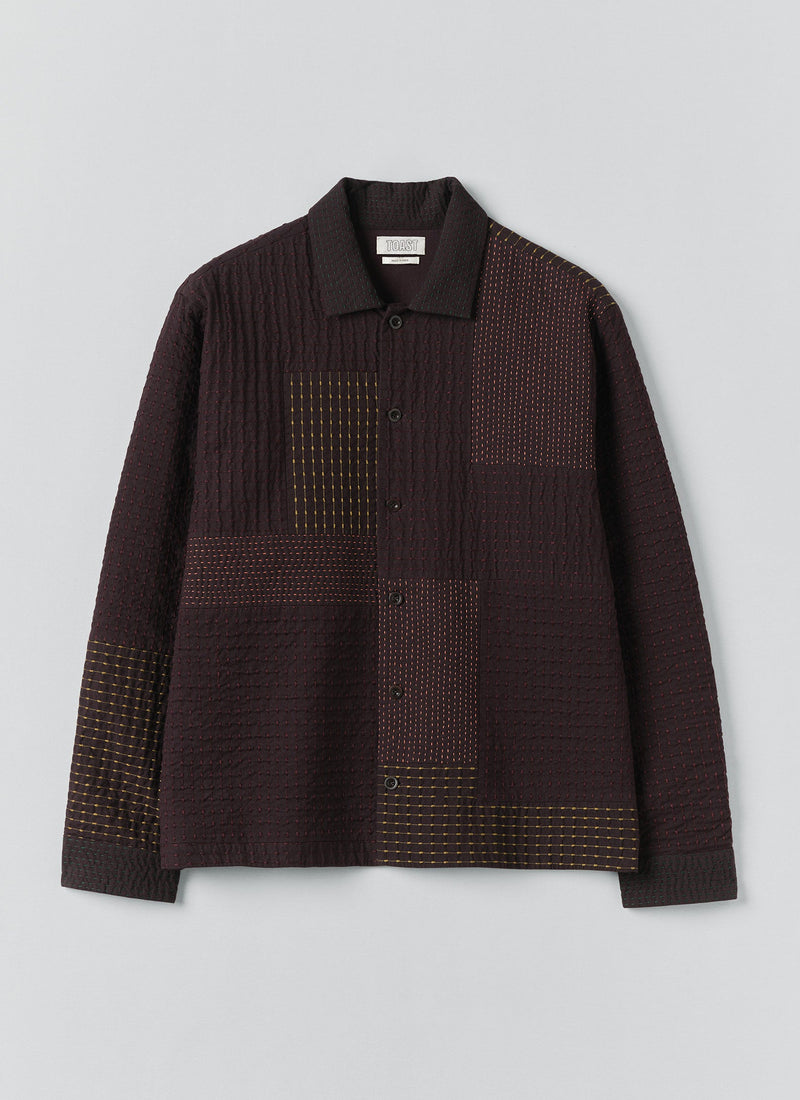 Patchwork Kantha Stitch Shirt | Black Walnut