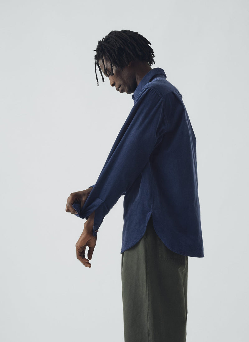 Cord Workwear Shirt | Denim Blue