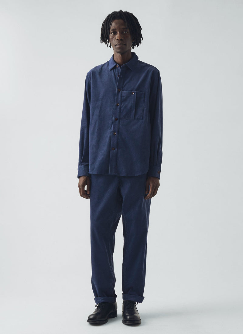 Cord Workwear Shirt | Denim Blue