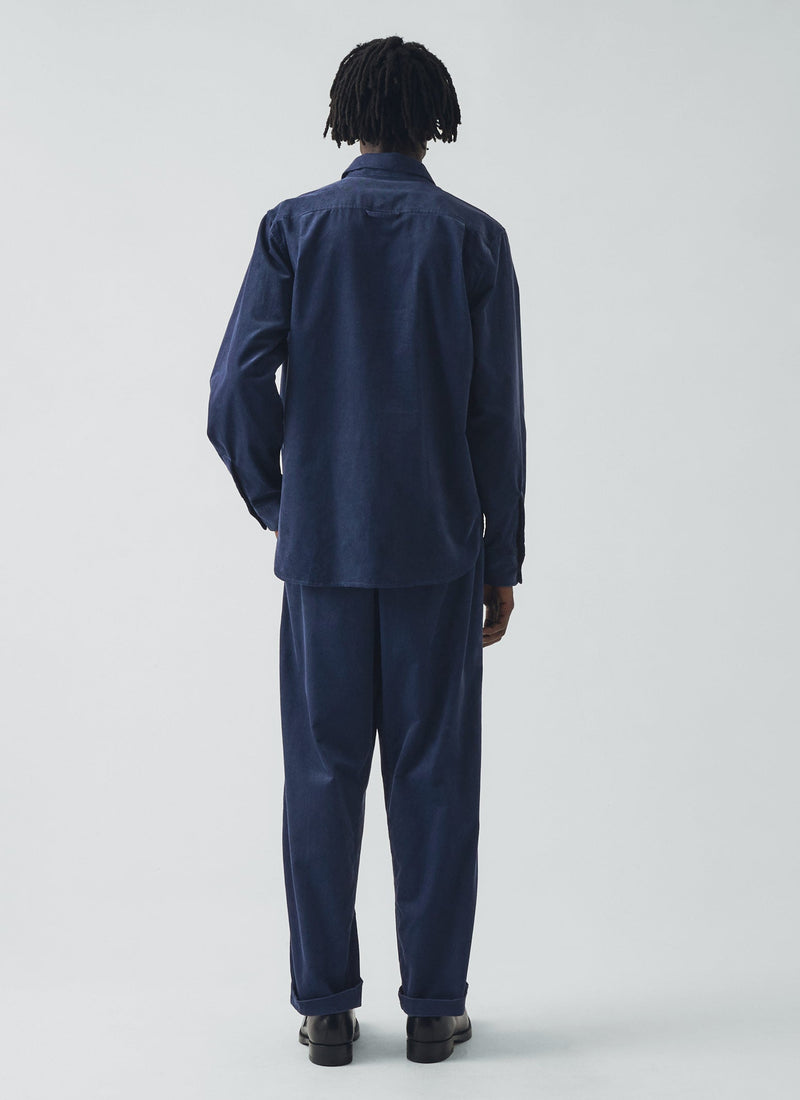 Cord Workwear Shirt | Denim Blue