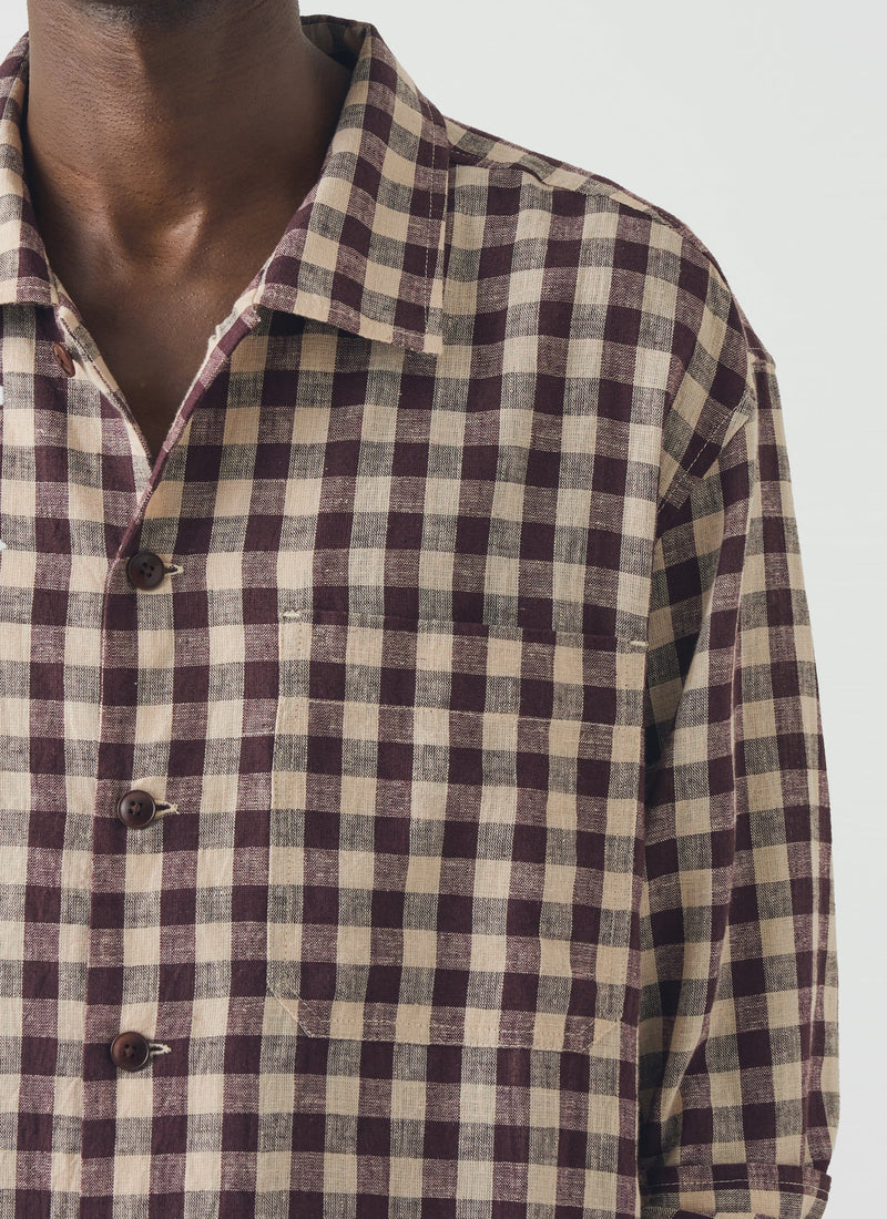 brown gingham dress shirt Sartorio Micro Gingham Cotton Dress Shirt Brown / 39 cm / 15 in