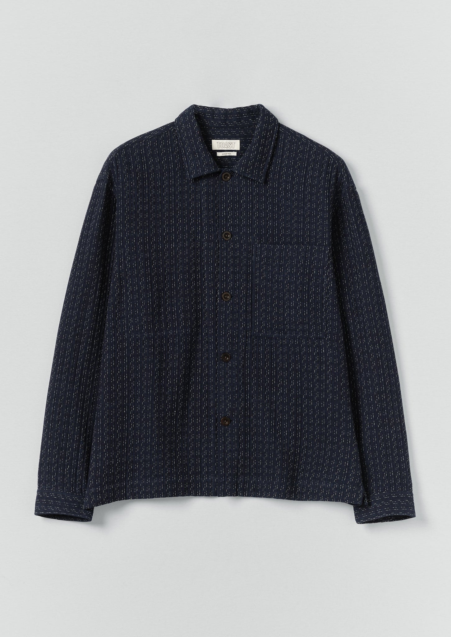 Scatter Stitch Cotton Shirt | Indigo