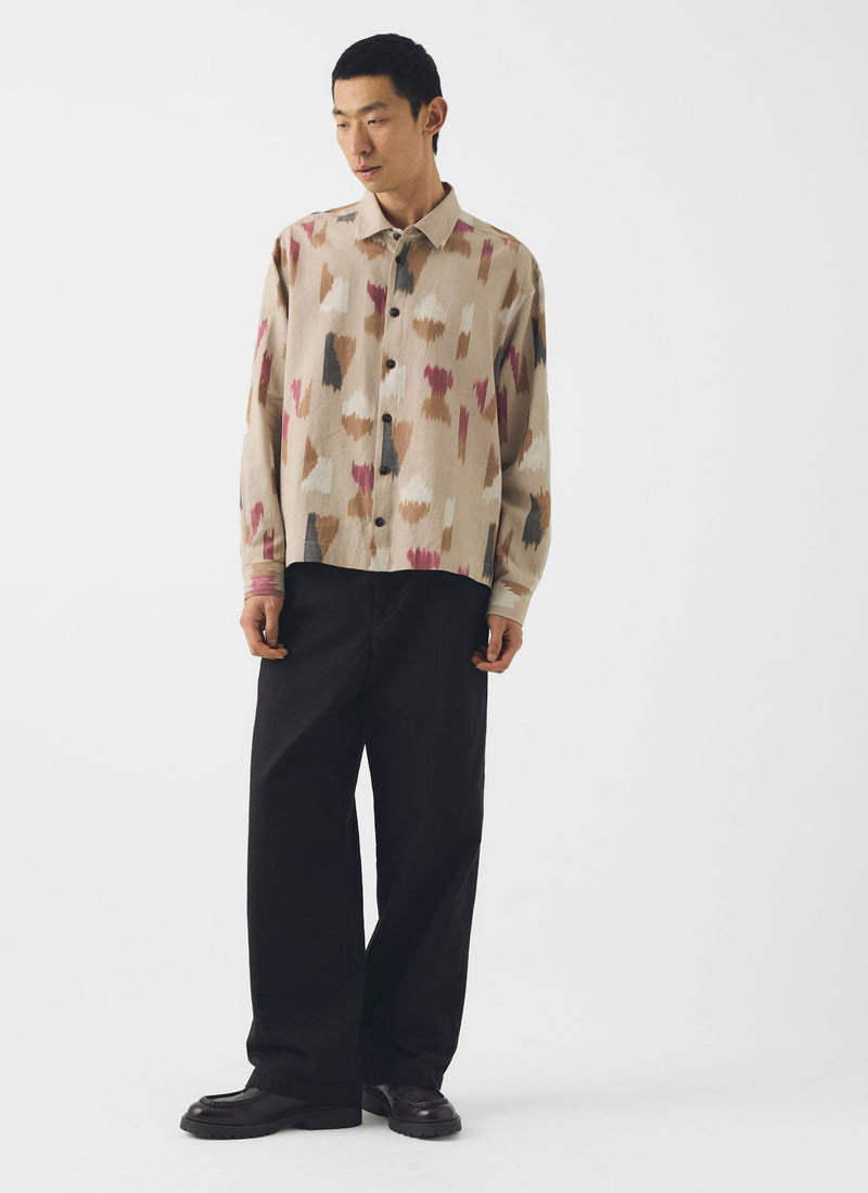 Shadow Cotton Ikat Shirt | Neutral