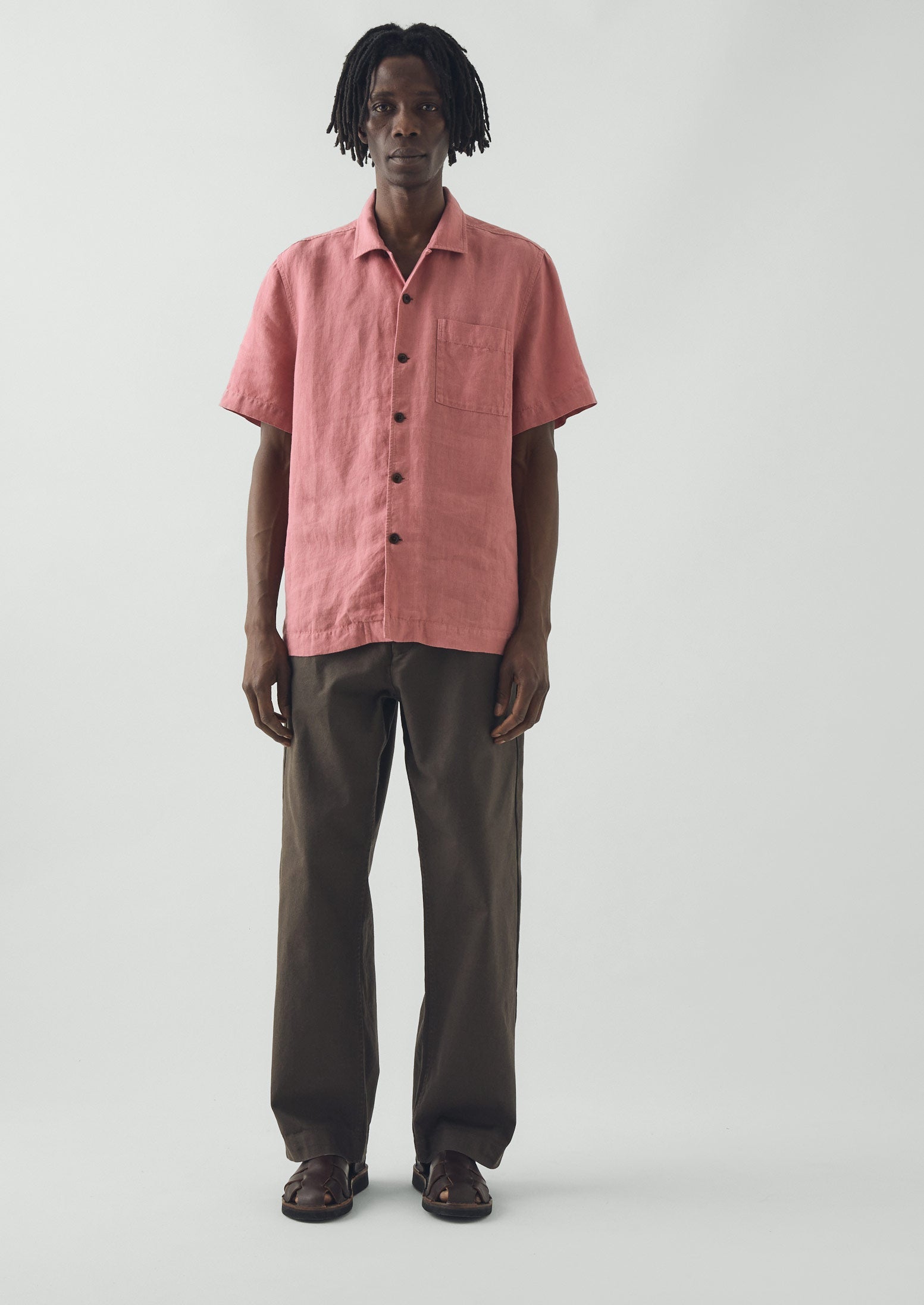 Short Sleeve Linen Shirt | Dusty Rose | TOAST