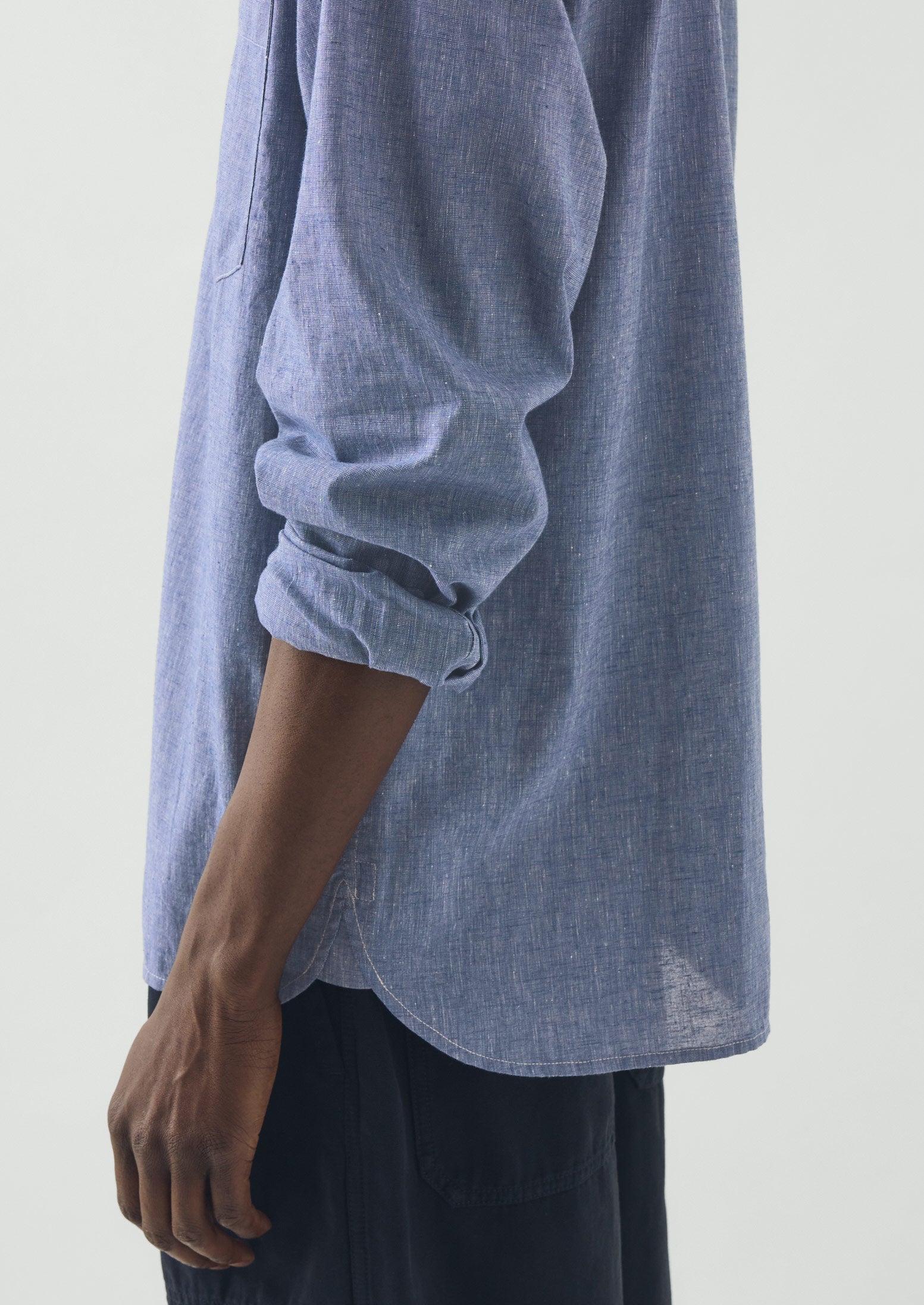 Cotton Linen Chambray Shirt | Chambray Blue | TOAST