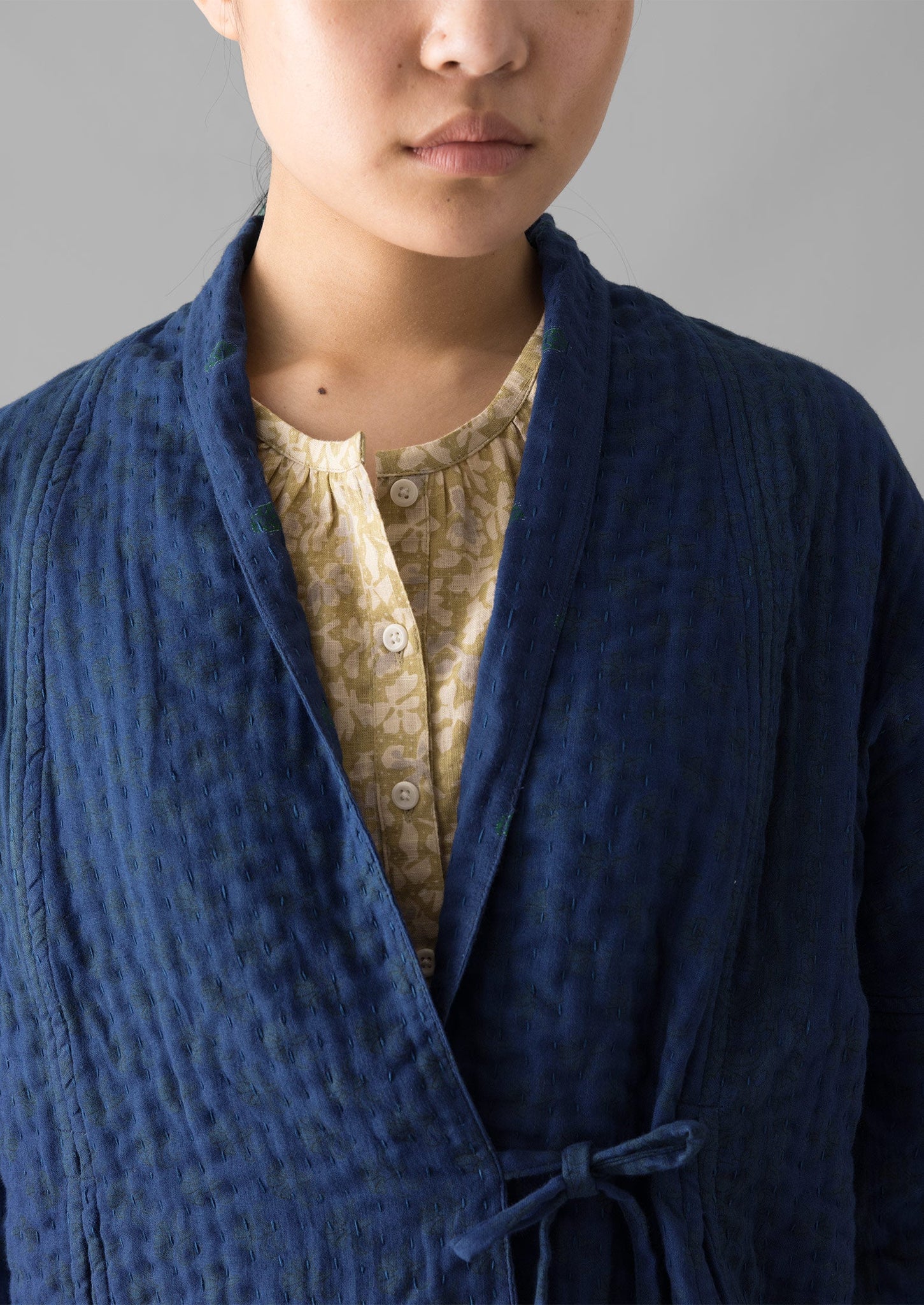 Overdyed Repurposed Kantha Jacket | Provence Blue