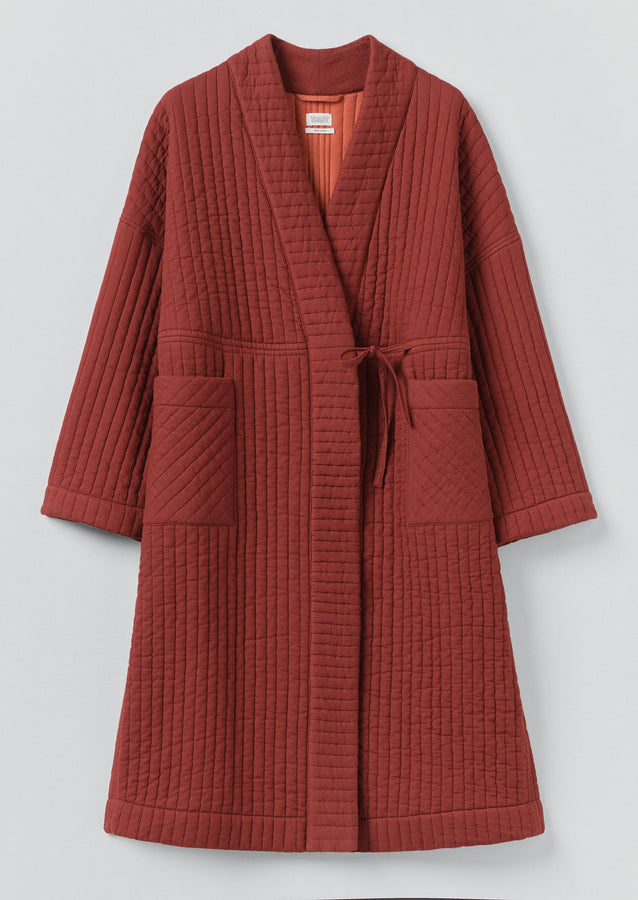 Quilted Cotton Gown | Deep Berry