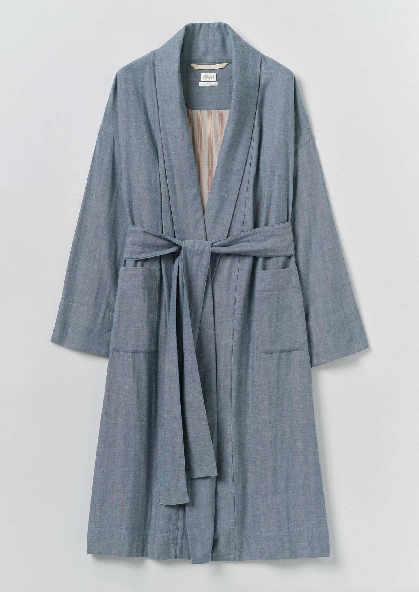 Soft Faced Cotton Gown | Blue Chambray