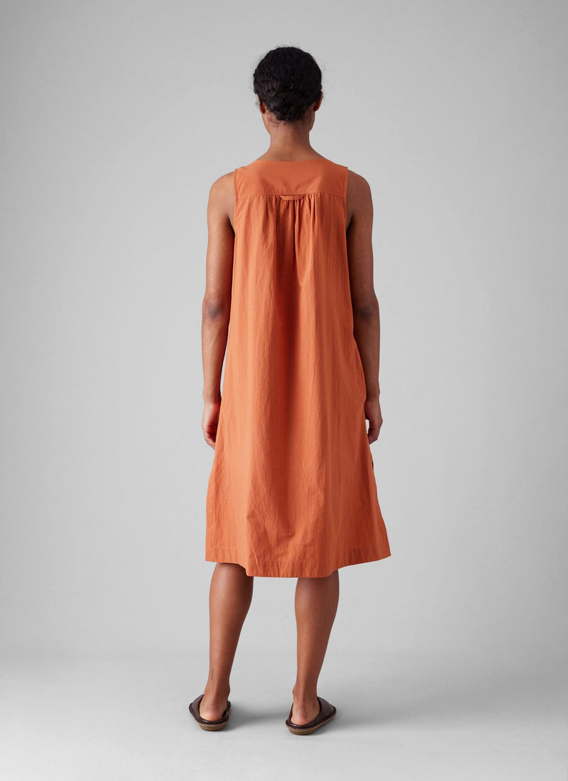 Smocked Cotton Poplin Nightdress | Coral