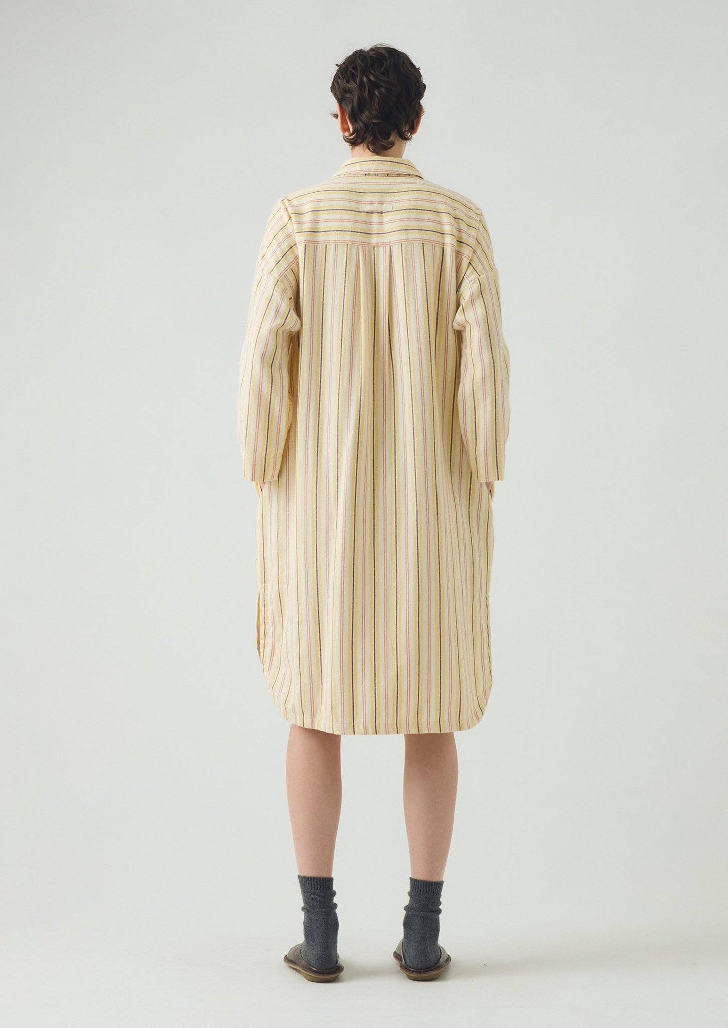 Deco Stripe Flannel Nightshirt | Ecru/Corn