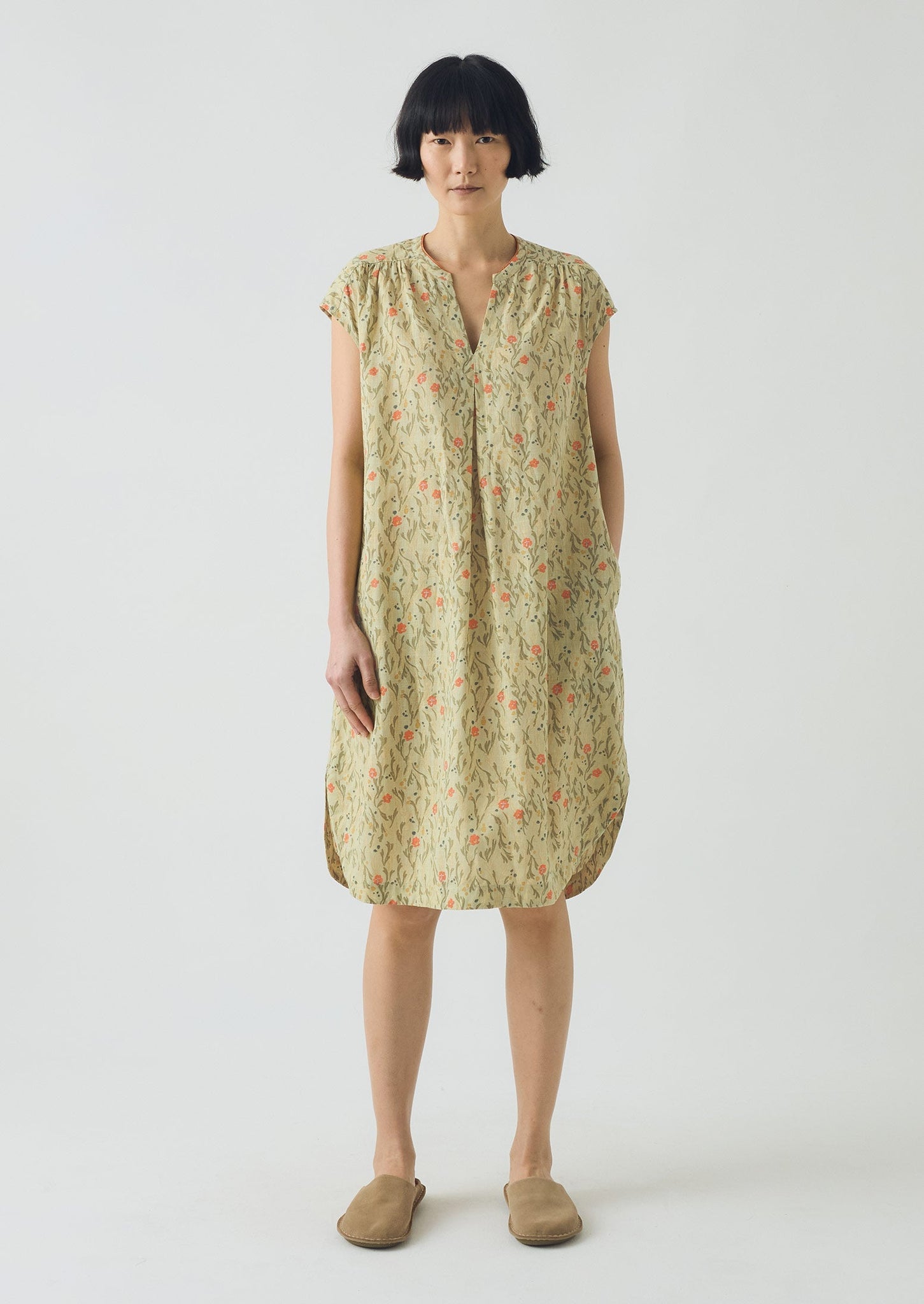 Seaweed Print Nightdress | Light Sage
