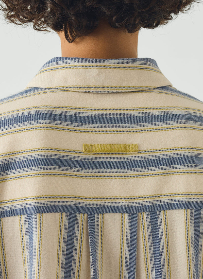 Solstice Stripe Flannel Nightshirt | Midnight/Gooseberry