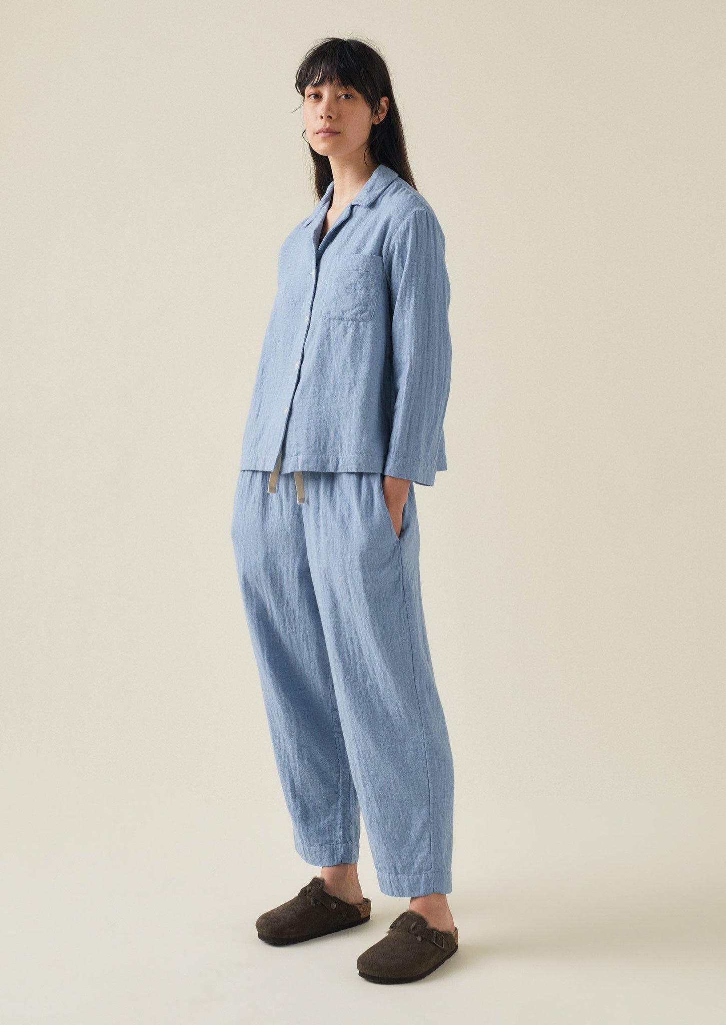 Mia Soft Double Cotton Pajamas | Chambray
