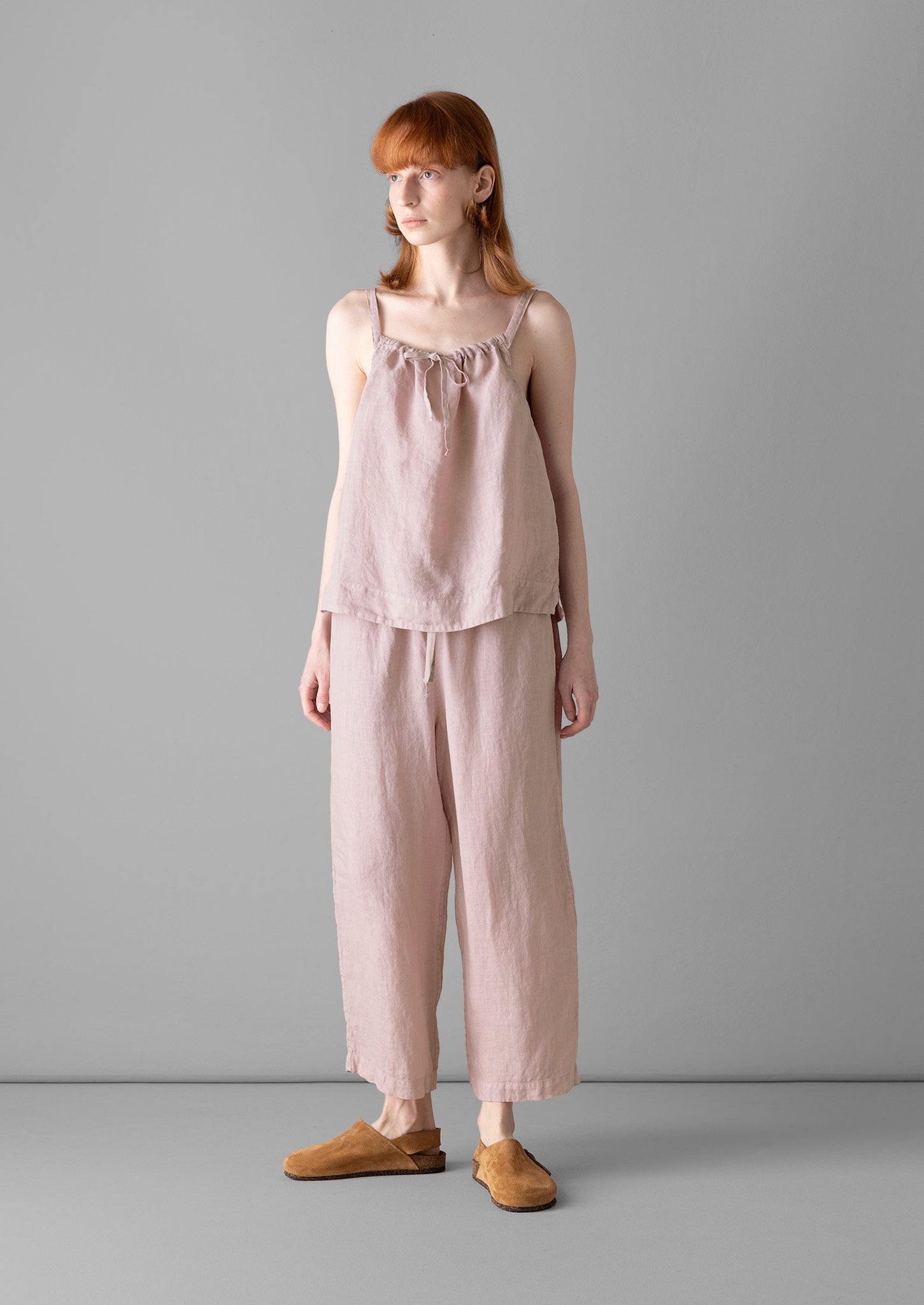 Garment Dyed Linen Pajamas | Washed Pink