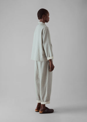 Soft Double Faced Cotton Pajamas | Grey Melange/Soft Clay