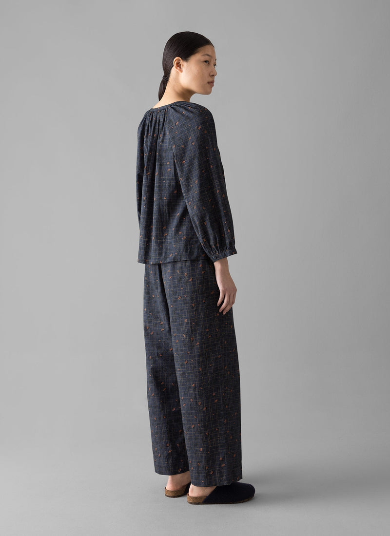 Trellis Floral Block Print Pajamas | Blueberry