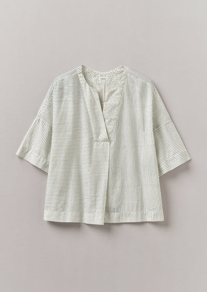 Stripe Block Print Lounge Top | Chalk/Mid Blue | TOAST