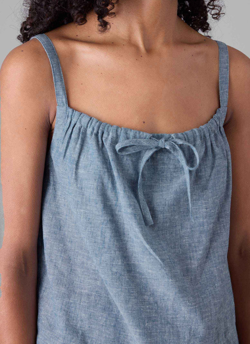 Lightweight Linen Cotton Cami | Dusty Blue