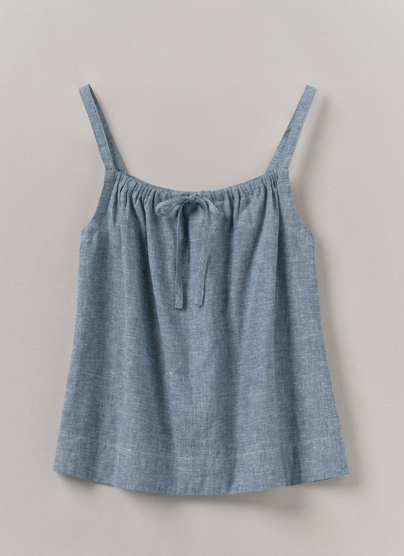 Lightweight Linen Cotton Cami | Dusty Blue
