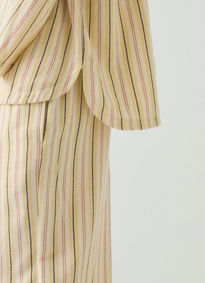 Deco Stripe Flannel Pajamas | Ecru/Corn